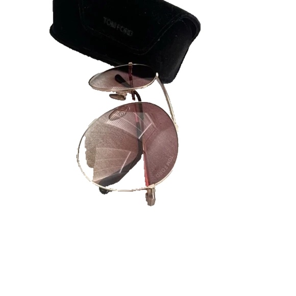 TOM FORD Sunglasses Gold Pink Mirror TF571 28Z 58 16 140 Simone NWT - Picture 2 of 7